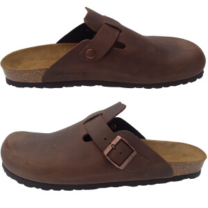 Herren Clogs mit geöltem Leder braun